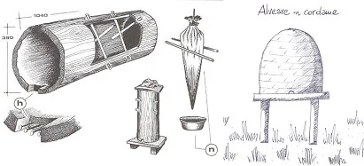 Pittura rupestre di un antico raccoglitore di miele