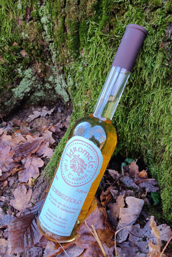 Bottiglia di Idromele di Corbezzolo artigianale, un idromele amaro da meditazione.